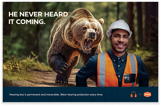 Hearing Protection Poster: Bear